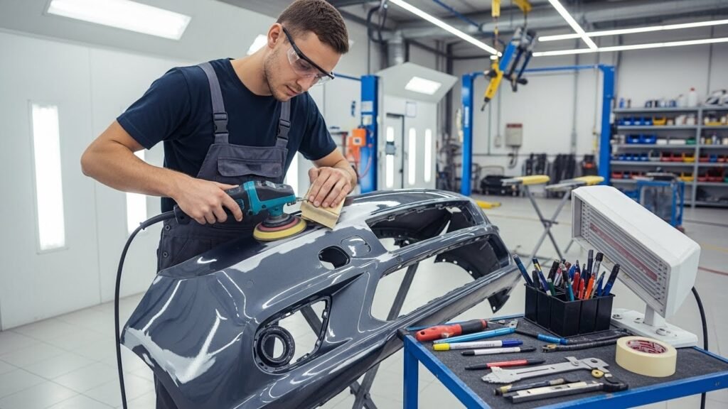 Professional bumper repair restoring car safety and appearance