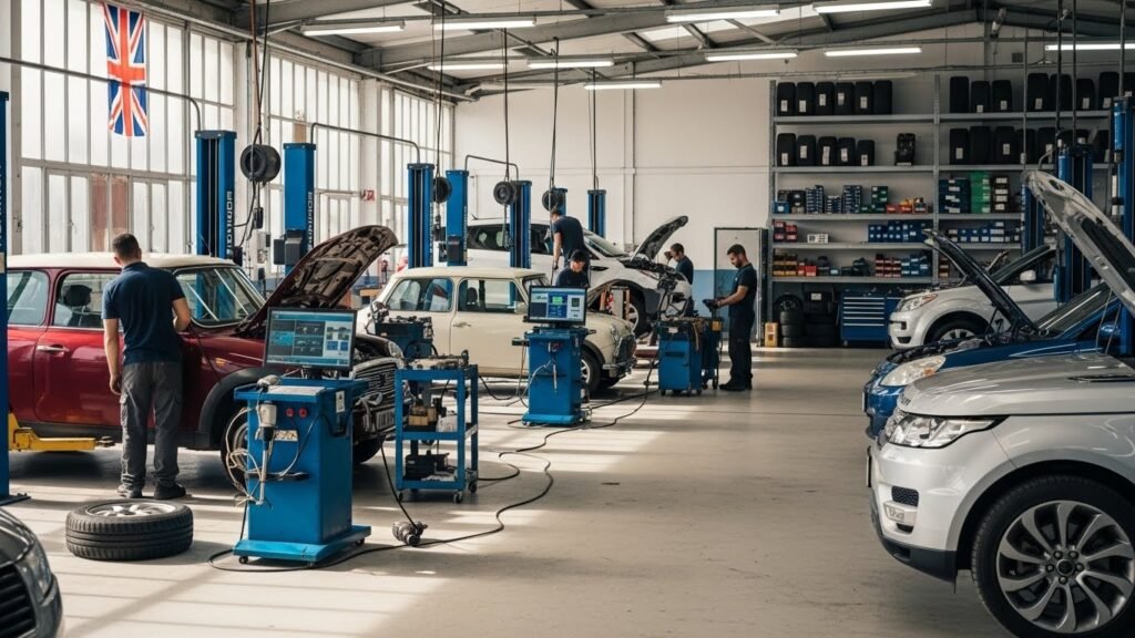 Professional car repair workshop showcasing high-quality vehicle repairs
