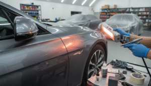 Car paint scratch repair Heathrow workshop process